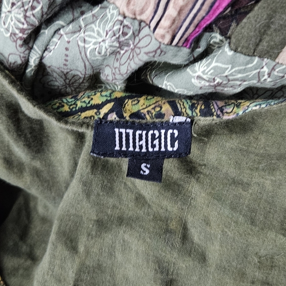 Magic Green Patchwork Cottagecore Fairycore Whimsical Midi Dress - Picture 7 of 7